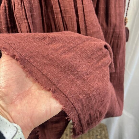 NWOT Free People Sundrenched Mini Dress in Faded Maroon - Size S - Picture 4 of 8